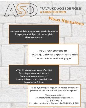 ASO " Nous recrutons!"